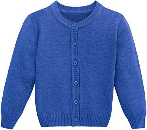 Lilax Baby Boy's Cardigan, Long Sleeve Button Closure Toddler Sweater (2 Years, Royal Blue)