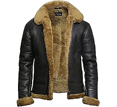 Denny&Dora Mens Sheepskin Shearling Jacket B-7 Sheepskin