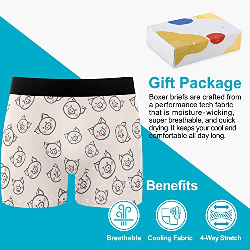 ZZXXB Cute Piggy Pig Mens Boxer Briefs 3 Pack Underwear Breathable Stretch Boxer Trunk S-XXL2