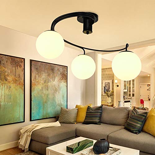 Lámpara colgante de vidrio LED E27 en forma de bolas múltiples para iluminación de diseño 4