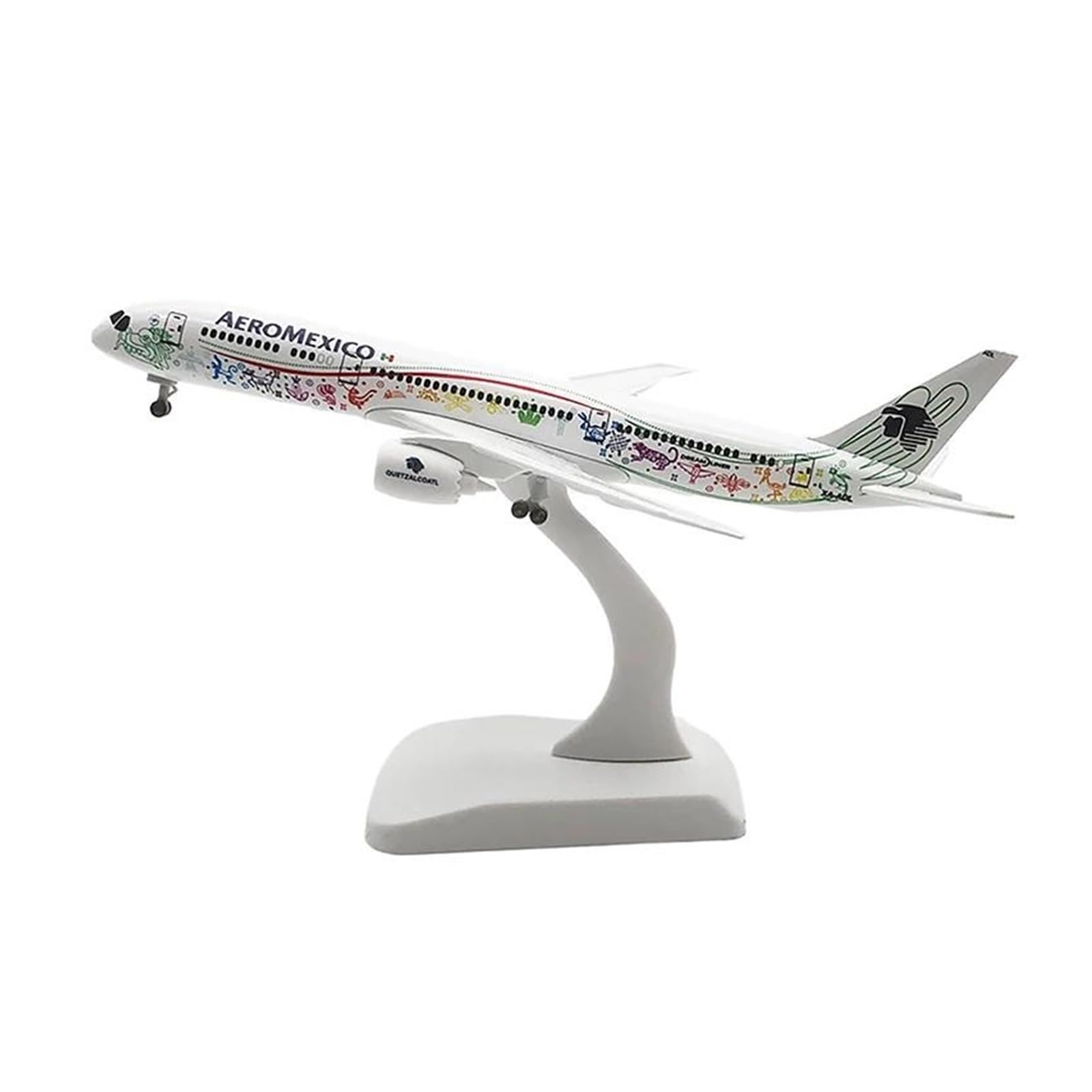 Odlewane zabawki samolotowe 20 cm dla meksykańskiego Boeinga B787 Stop metalowy Model samolotu Odlewany model samolotu Koła Samolot Znakomity samolot do zbierania i wystawiania