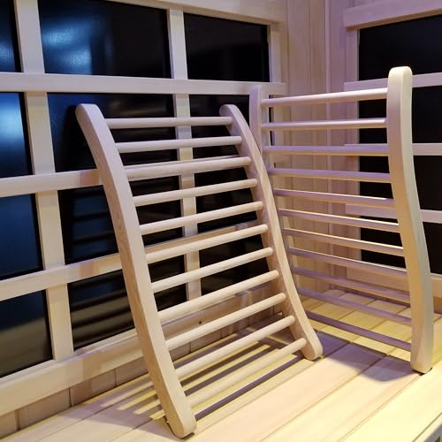 Image of LTCCDSS 2Pcs Sauna Backrest, Natural Wood Hemlock Sauna Backrest Chair, Sauna Accessories for Residential and Sauna Room