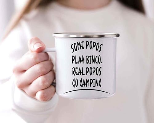 Miniatura 3 de Humorous Gift Gift for Grandma Mom, Heartfelt Present for Mother's Day - Bingo Camping Popos, Funny Quote on 12 Oz White Stainless Steel Camping Mug