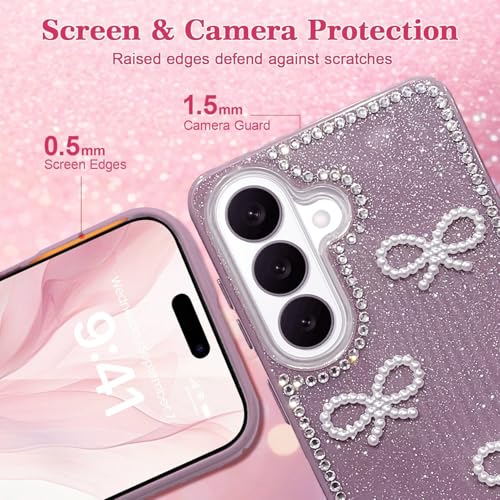 Image of DIZORO for Samsung Galaxy S26 5G case,Cute Bow Tie Aesthetic Phone Case,Trendy Slim Hard IMD Shockproof Protective Bumper Designer Phone Back Cover for Women Girls - Wine