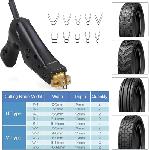 Kit Professionale per la scanalatura di Pneumatici, per Auto, Camion, Kart, Pneumatici industriali, Manutenzione e Riparazione, Adatto per officine di Riparazione Auto.