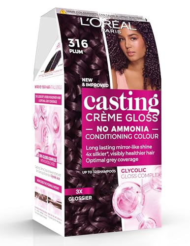 LOréal Paris Casting Crème Gloss Semi-Permanent Hair Dye Radiant & Natural Colour No-ammonia Semi-Permanent Hair Colour Lasts 32 Washes Shade: 316 Prune