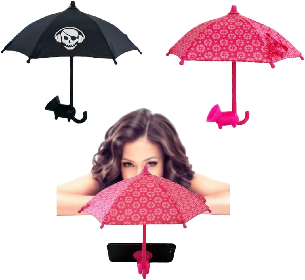 2pcs "His and Hers" phone umbrella sun shade funny cute couples gift