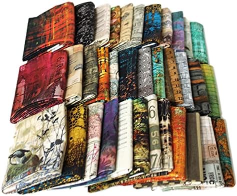 10 Fat Quarters - Tim Holtz Eclectic Elements & Abandoned Assorted Free Spirit Maps Rulers Numbers Charts Pre-Cut Fat Quarter Bundle M222.17