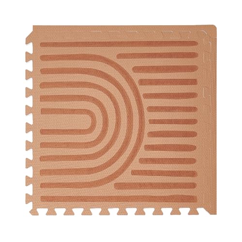 Toddlekind Playmat - Premium Foam Playmat 4 x 6 feet 6 Tile Extra Thick Foam Floor Puzzle Mat for Babies/Toddlers Stylish Non-Toxic Odorless. Perfect for Tummy Time & Play. 0m+ (Rustic Tan)