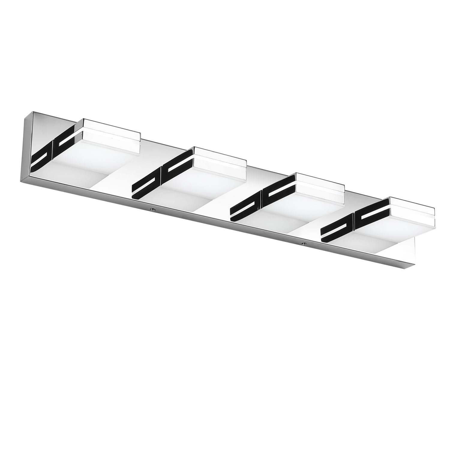 SineRiseLED Modern Bathroom Vanity Light Fixtures (4-Light, 30-Inch, Dimmable), Chrome Modern Acrylic Bathroom Wall Lighting Fixtures Over Mirror (Cool White 6000K)