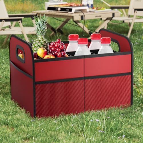 Generisch Organizador de maletero – Organizador plegable para maletero para limusinas, contenedor de almacenamiento antideslizante impermeable de 30 l con asas para aperitivos, camping, vajilla - imagen 3