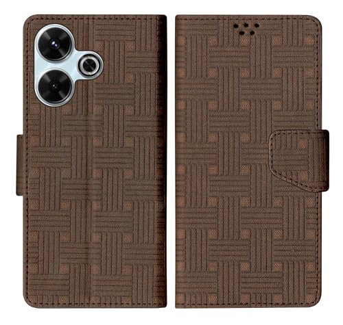 Image of SBMS Flip Cover for Redmi 13 5G / Redmi 13 4G Back Cover Case with Magnatic Closure | Inbuilt Stand | Card & Money Pocket (Mat Brown)