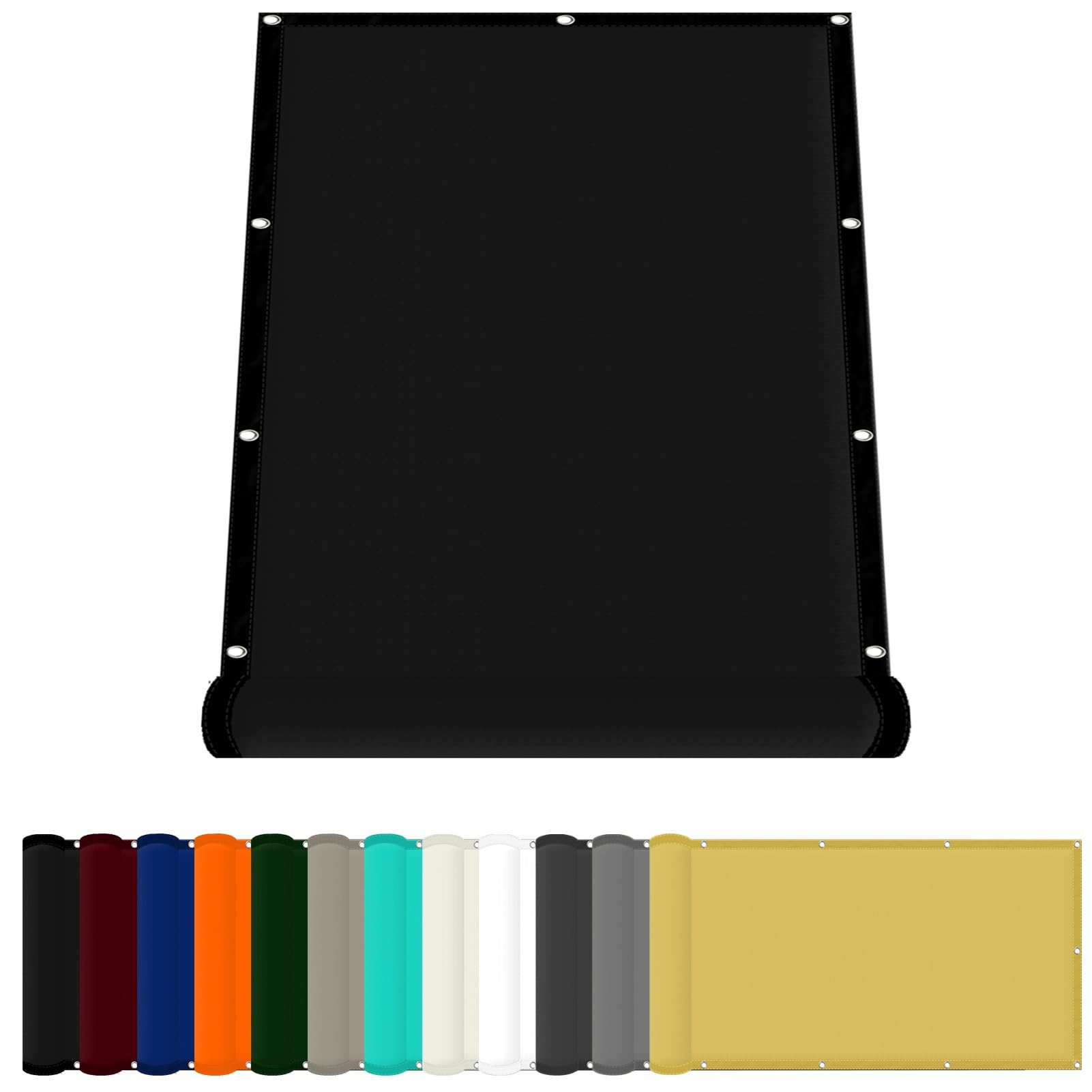Waterproof Shade Sail 70 x 100 cm(28 x 39inch) Waterproof Garden Shade Mesh 98% UV Block with Free Rope & Fixing Kit Garden Patio Party Sun Shades, Black