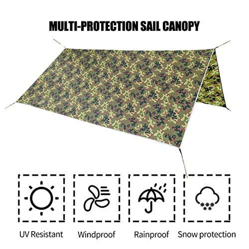 mewmewcat 10 x 10 pés tenda de acampamento lona vela dossel camuflagem encerado abrigo impermeável c