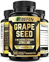 Grape Seed Extract 27,050 mg Equivalent 120 Capsules - 95% Polyphenols - Maximum Strength Standardized Extract with Green Tea, Quercetin, Red Wine, Black Pepper