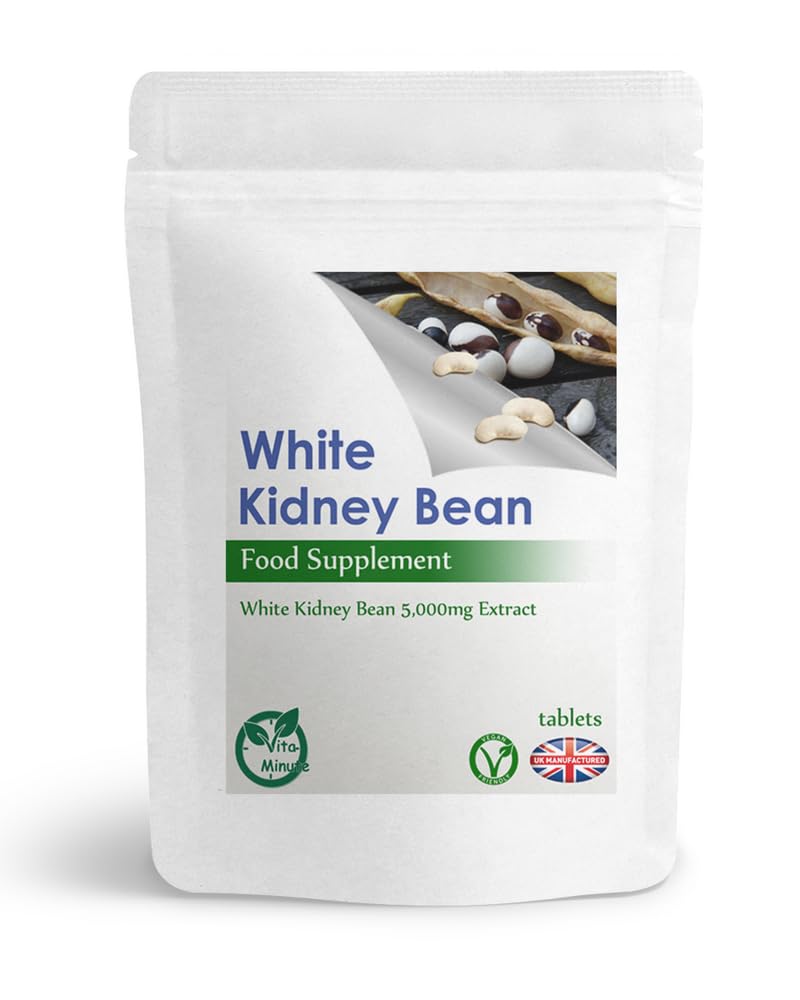 White Kidney Bean 5000mg Extract Tablets, Diet, Heart, Carb Blocker, Weight Management, Vegan (Pack of 120)