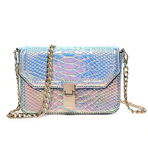 RemeeHi Hologram Snake Skin Leather Shoulder Bag Crossbody Bag with