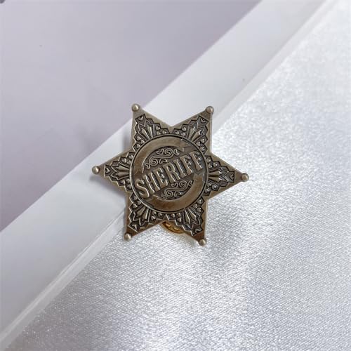 Sheriff Badges Metal Police Star Badges Lapel Pins for Boys Teen Girls Western Deputy Pin Brooch for Cowboy Party Decoration Badge Dress-Up Themed Cosplay Clothes Accessory Birthday Gift4