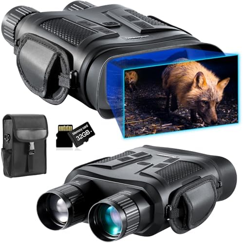 Binoculares Visión Nocturna,Dowesyeen HD Prismaticos Pprofesinales Largo Alcance 7000mAh Recargable Infrarrojos Dispositivo Vision Diurna Nocturna Dig...