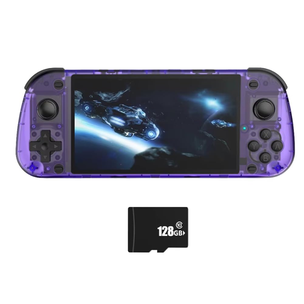 Console di Gioco Portatile retrò R50S da 5,1 Pollici, per Linux, Schermo IPS, Console di Gioco Online per Due Giocatori, 128 GB