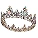 Duoc Barock-Krone, Vintage, rund, Retro, Gothic, Strass, schwarze Königin Krone für Hochzeit, Festival, Party, Haarschmuck für Frauen und Erwachsene