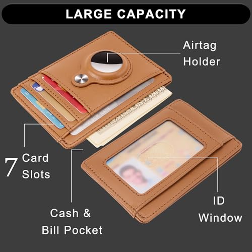 Image of Slim Minimalist Front Pocket Air Tag Wallet, RFID Blocking Card Holder Wallet with Airtag Holder