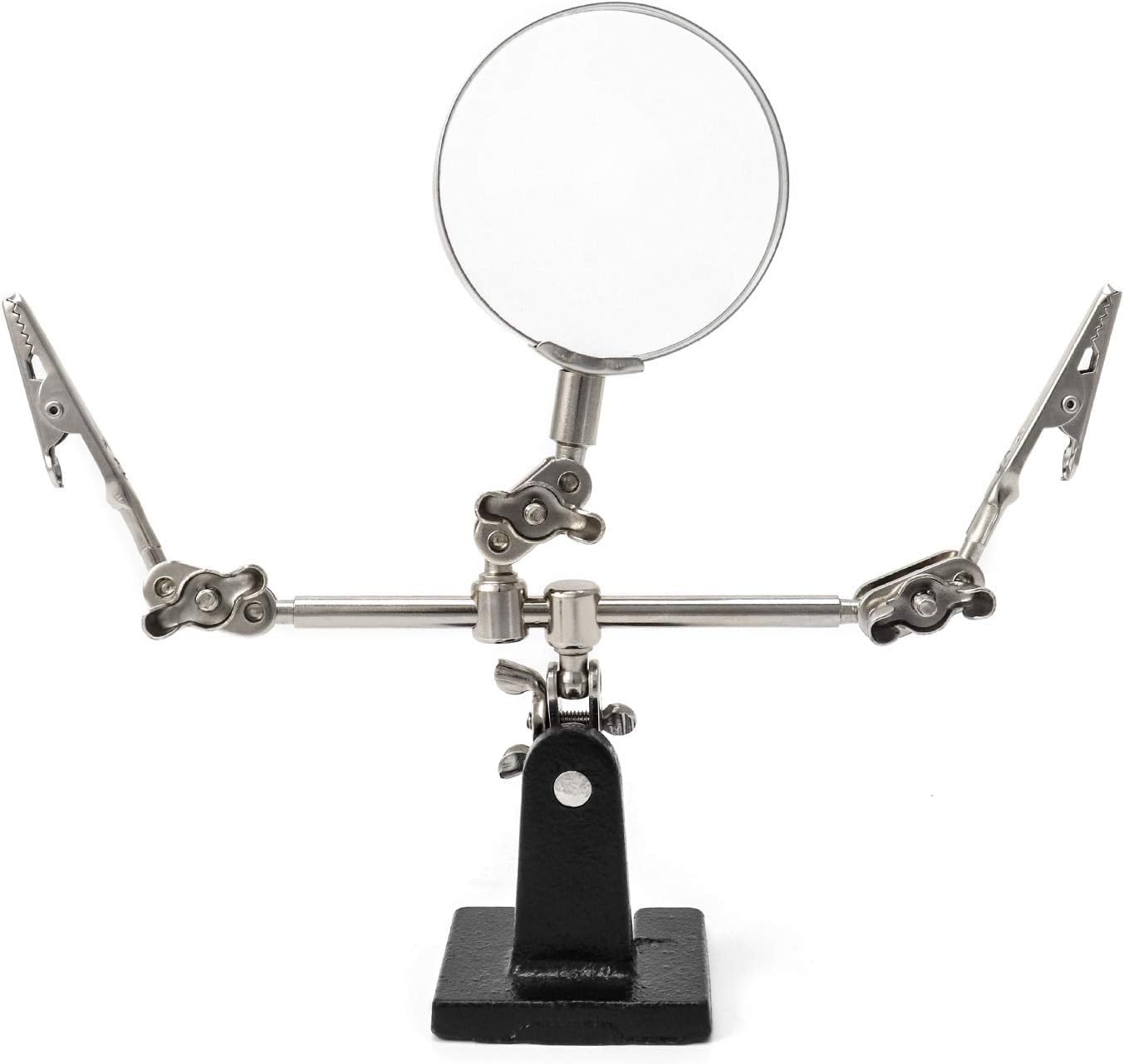 Loupe réglable 5X avec Pinces, Outil troisième Main pour Le soudage, Les Loisirs créatifs et l'inspection de Micro-Objets