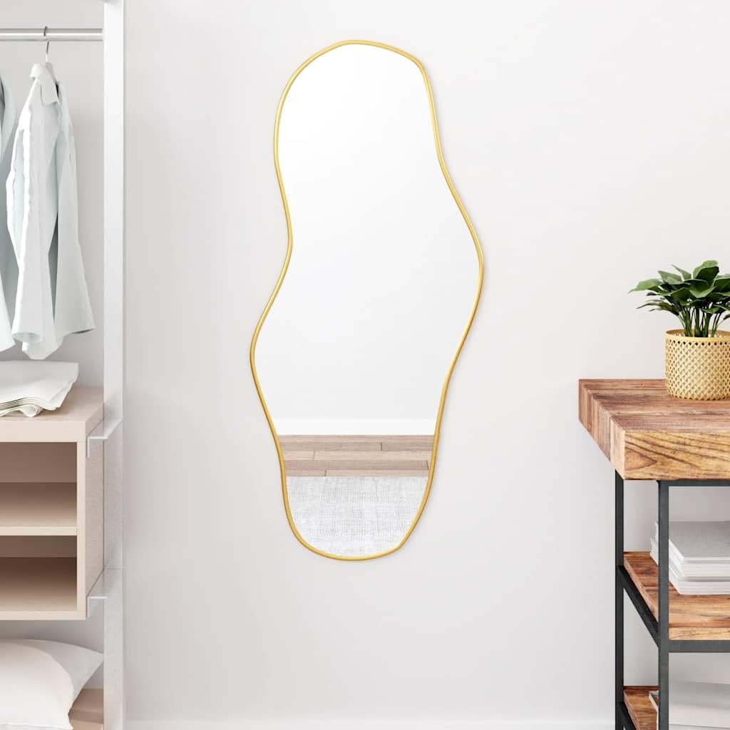 vidaXL Espejo de Pared Colgante Dormitorio Salón Sala de Estar Pasillo Tocador Comedor Cuarto de Baño Entrada Decoración Hogar Dorado