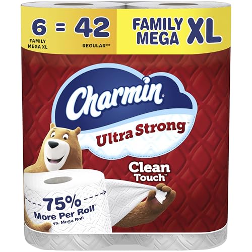 Image of Charmin Ultra Strong Clean Touch Toilet Paper, 6 Family Mega XL Rolls = 42 Regular Rolls