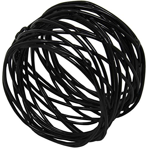 Image of SKAVIJ Handmade Twisted Wire Mesh Napkin Rings Holders Decor Dinner Party Wedding Thanksgiving Christmas Gathering (Black 4pcs)