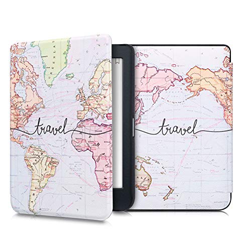 Étui Magnétique Kobo Nia - Coque à Rabat Similicuir Design Floral - Protection Anti-chocs Et Rayures - Couleurs Taupe, Blanc, Bleu, Gris