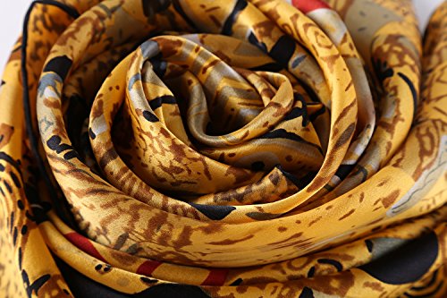Long Charmeuse Silk Scarf Classic Art Print3