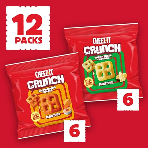 Cheez-It Crunch Cheesy Baked Snacks, Lunch Snacks, Variety Pack, 9oz Box (12 Packs) - image 4