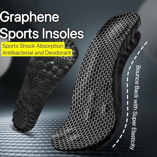 Image of Insoles for Women man,Cloud Soles for Men Women,4D Cloud Soles for Men,Anti Fatigue, Shock Absorption, Foot Pain Relief (Black, L)