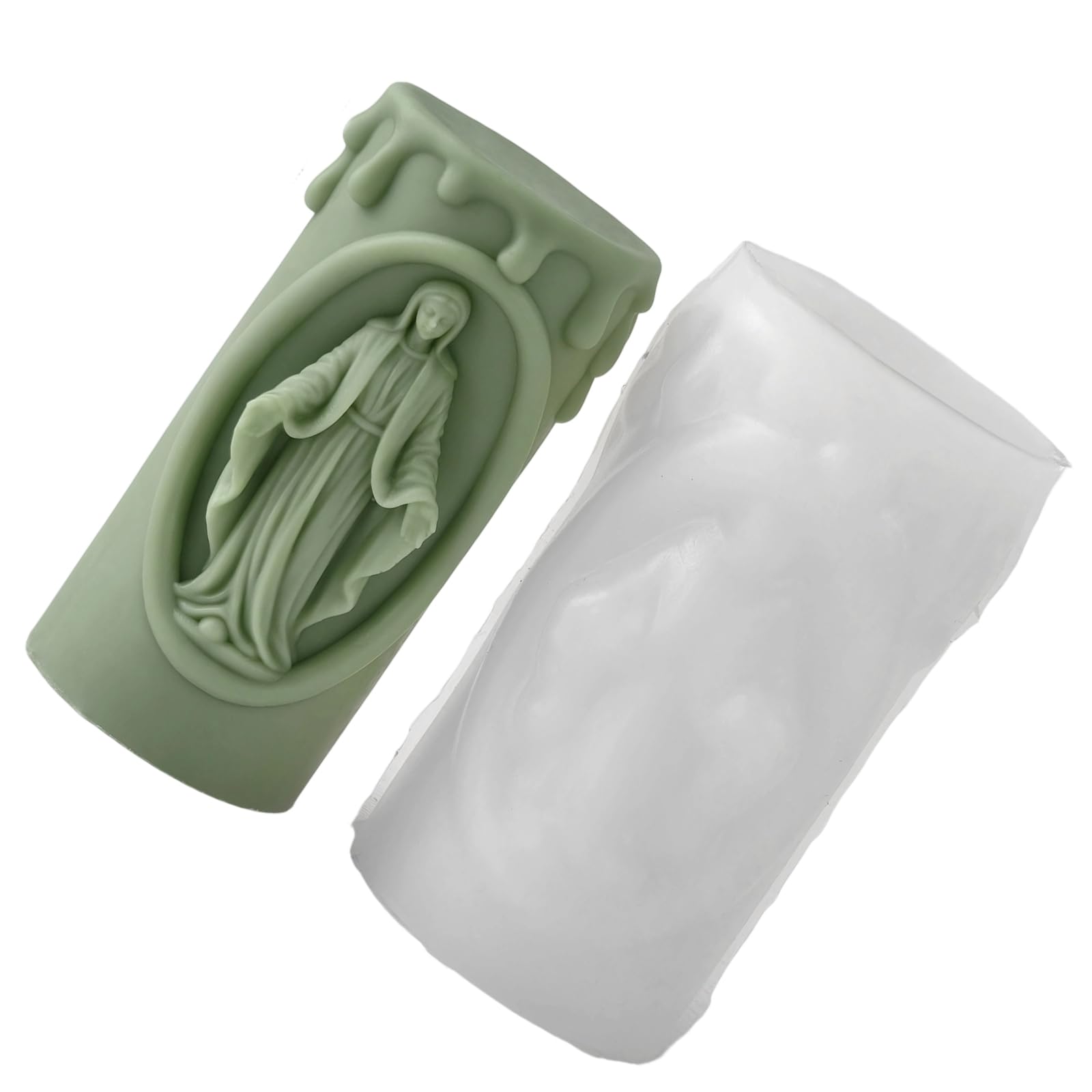 Tsophreniq Nativity Embossed Cylindrical Silicone Mold Holiday Silicone for Resin Casting Making Soap Chocolate Cylinder Mold