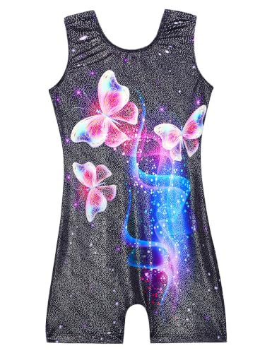 Image of Domusgo Gymnastics Leotards for Girls Sparkly One Piece Biketard Size 1-10Y
