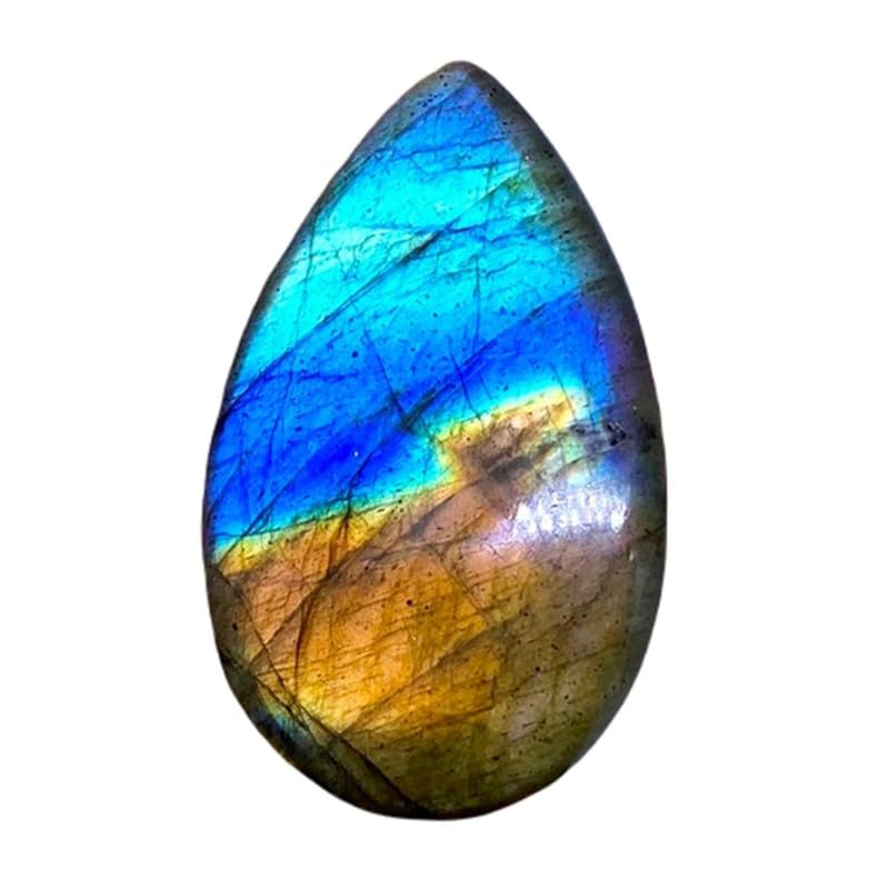 Cabochon en labradorite naturelle poire 35x22x5mm pour création de bijoux DIY
