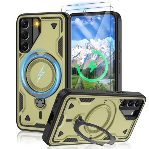 Coque Samsung S22 antichoc militaire verte idéale pour appels vidéo