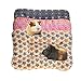 BundleMall Lot de 3 tapis de couchage en peluche pour petit animal - Couverture chaude et moelleuse en polaire - Tapis de lit pour chaton, lapin, chinchilla (S : 38,1 x 27,9 cm, bleu + marron + rose)