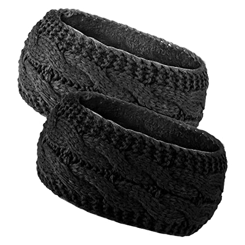 SUSSURRO 2 Stück Stirnband Damen Winter, Stirnbänder Strick Ohrenwärmer Headwrap Kopfband Elastische Haarreife Winter Häkelarbeit Stirnband Häkelarbeit Stirnbänder Mädchen Einkaufen Skifahren Laufen Cover
