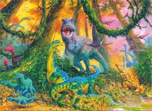Ceaco - Dinosaur Jungle - Rompecabezas de 100 Piezas para Niños | Hecho en USA con Cartón Reciclado, Tamaño Final 11 x 15 pulgadas miniatura 5