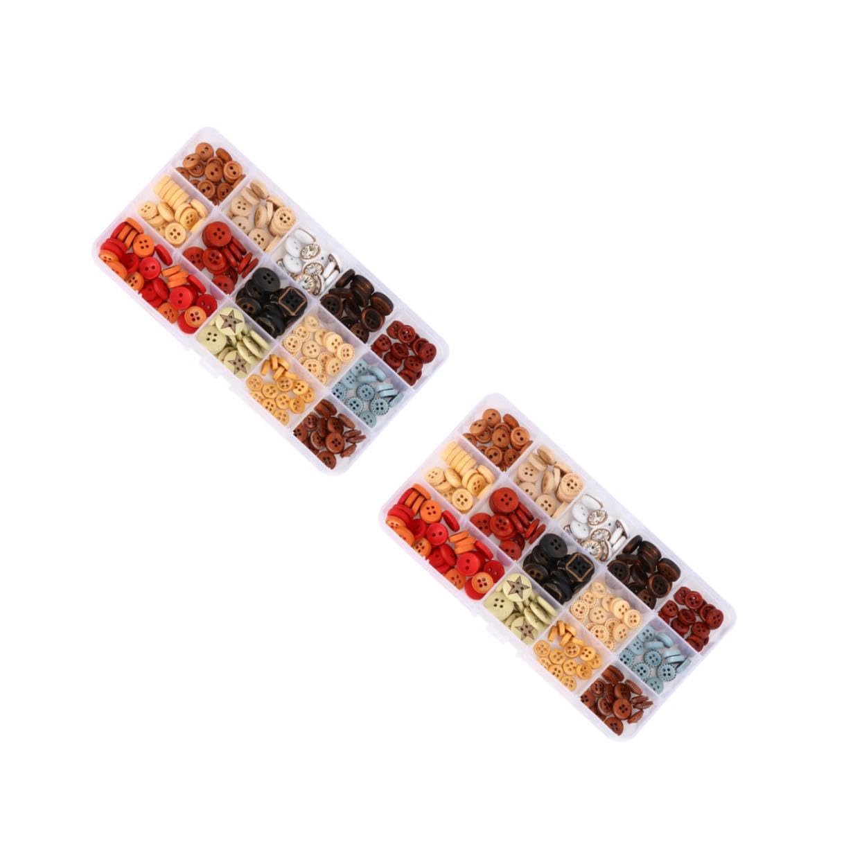 OSALADI 2 Set Bottoni Colorati Assortiti Artigianato Per Fai Da Te Cucito Bottoni Artigianato Vestiti Camicie Camicia Di Ricambio o Cappelli 225 pezzi*2