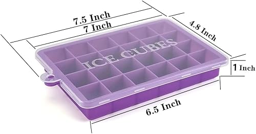 Miniatura 2 de Bandeja para cubitos de hielo, paquete de 3 moldes de silicona para cubitos de hielo, bandejas de hielo de silicona, más fáciles de liberar, sin BPA