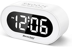 REACHER Small LED Digital Alarm Clock with Snooze