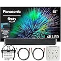 Panasonic TV-55W70BP W70 Series 55 inch LED 4K Ultra HD Smart Fire TV Bundle with Bluetooth Soundbar, TV Wall Mount, 6-Outlet Surge Adapter, Theater Essentials and 2X HDMI Cable