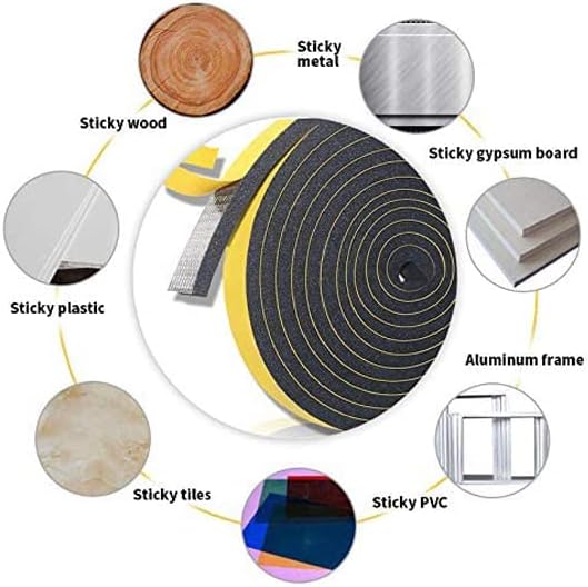 XLJP 1MM-10MM Foam Sealant Strip EVA Foam Single-Sided Tape Shockproof Foam Sealant Strip Buffer Anti-Collision Foam Tape 2M/5M Length (Size : Thick 2mm Length 5m, Color : Width 15mm)