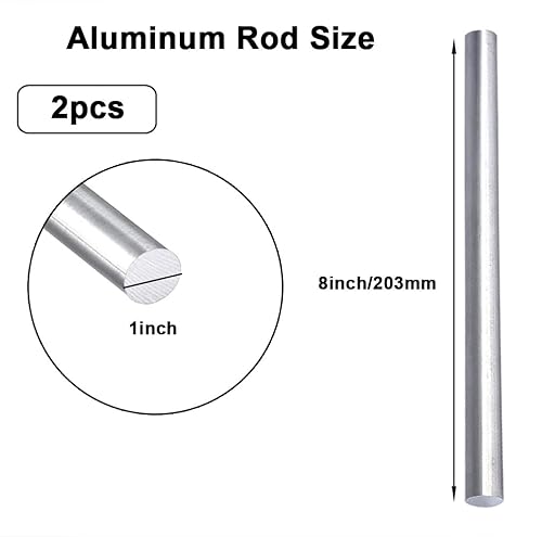 Miniatura 17 de 2 piezas de 1/2 "aluminio 6061 redondo Rod 16" largo sólido T6511 torno extruido Stock, tolerancia: +/-0.004 in