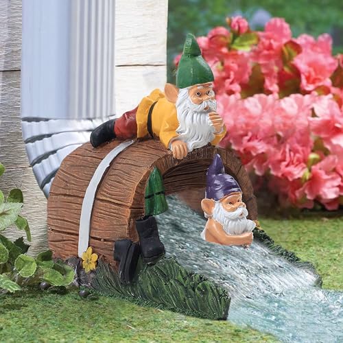 Pandaxing Gnomes Decorative Gutter Downspout Splash Block & Extensions