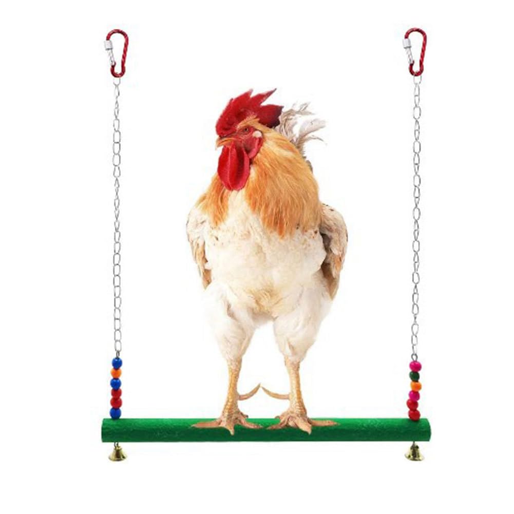 Poulet à la Main balançoire Poulet Perche Poulet Support en Bois Poulet Jouet pour Poules Oiseau Perroquet Ara