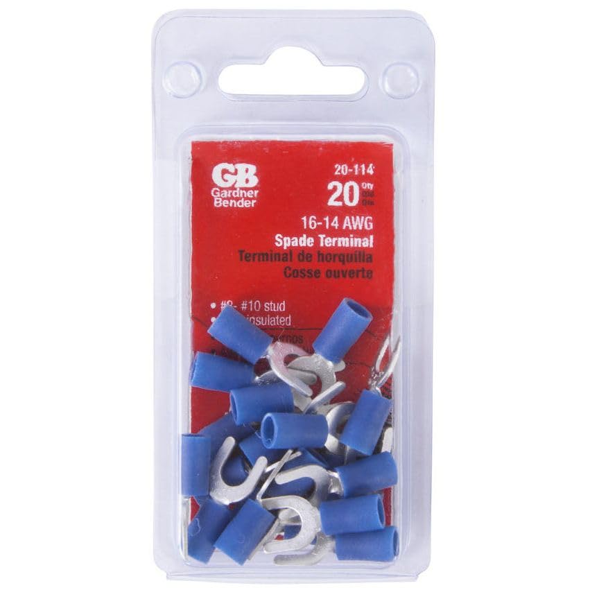 Spade Terminals, 8-10 Stud, 20-Pk.